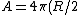 A = 4\pi (R/2)^2